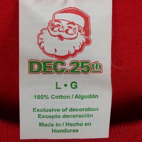 Dec. 25th tshirt Reindeer with‎ sunglasses L - Picture 4 of 5